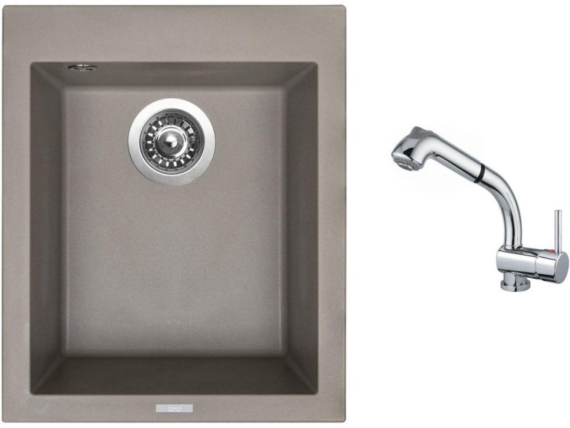 Set Sinks CUBE 410 Truffle + baterie Sinks MIX 3 S Chrom