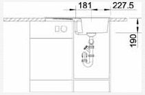 Granitový drez Blanco ZIA 45 S sivá vulkán s excentrom