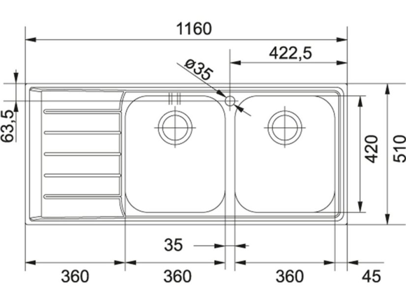 Nerezový dřez Franke NEX 621/7 Nerez