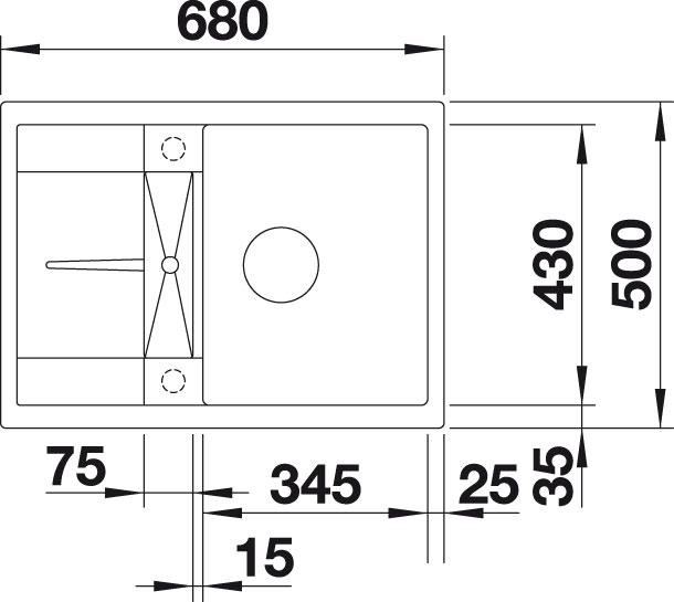 Granitový dřez Blanco METRA 45 S Compact Šedá vulkan
