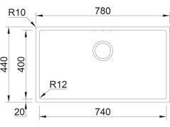 Nerezový drez Sinks Box 780 RO 1,0mm