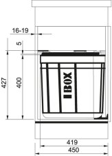 Odpadkový koš Franke Solo 45 nákres