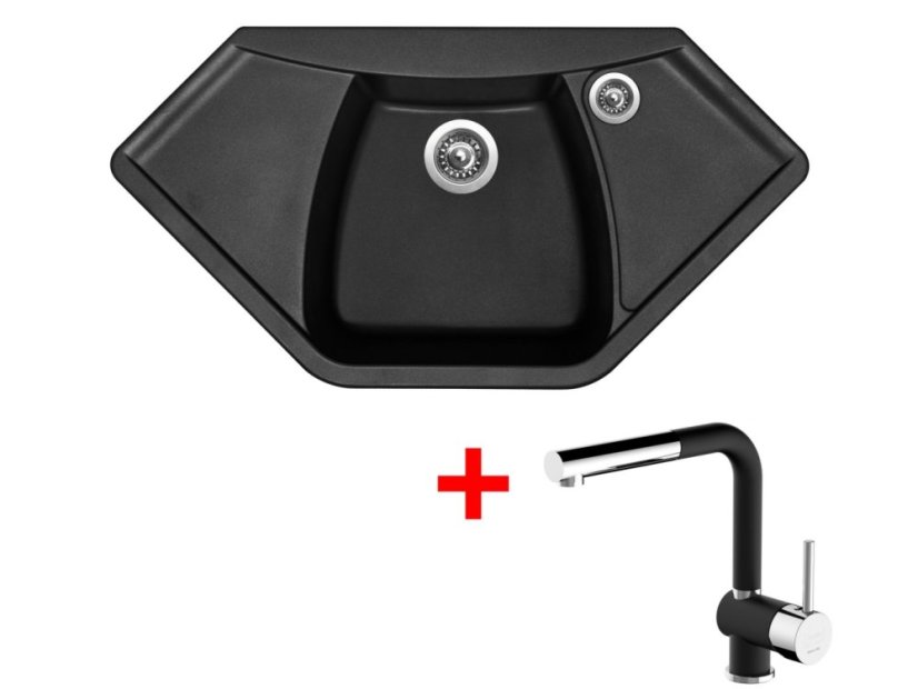 Set Sinks Naiky 980 Pureblack + Mix 3 P GR N6