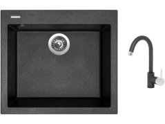 Set Sinks CUBE 560 Metalblack + baterie Sinks MIX 35 Metalblack