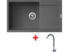 Set Sinks Ultima 860 XXL Titanium + Elasta nerez/černá