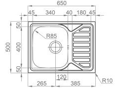 Nerezový drez Sinks OKIO 650 M 0,6 mm matný