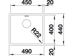 Nerezový drez Blanco ANDANO 450 U InFino Nerez hodvábny lesk