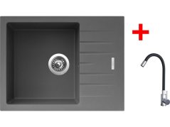 Sinks PERFECTO 650 Titanium + Elasta nerez/čierná