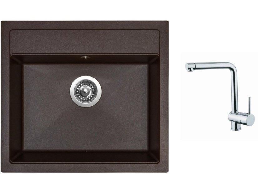 Set Sinks SOLO 560 Marone + batéria Sinks MIX 3 chróm