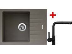 Sinks PERFECTO 650 Truffle + ENIGMA S Černá matná Sinks PERFECTO 650 Truffle + ENIGMA S Černá matná