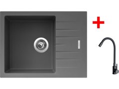 Sinks PERFECTO 650 Titanium + ELASTA černá matná