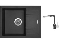 Set Sinks LINEA 600 N Metalblack + batéria Sinks MIX 3 P Metalblack