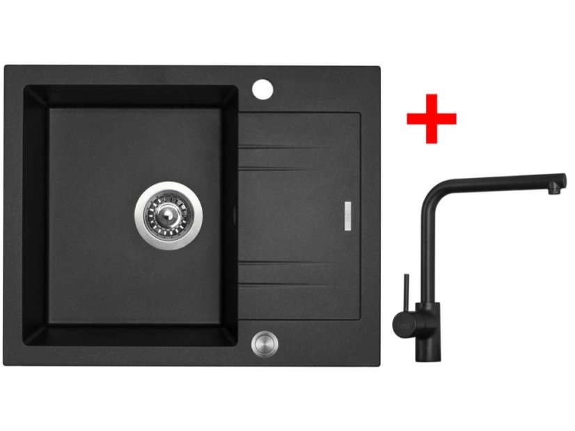 Sinks LINEA 600 XC Metalblack + Elka čierná matná