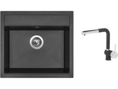 Set Sinks SOLO 560 Metalblack + baterie Sinks MIX 3 P Metalblack
