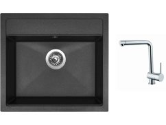 Set Sinks SOLO 560 Granblack + baterie Sinks MIX 3 chrom