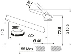 Dřezová baterie Franke FC 3148 Orbit Chrom