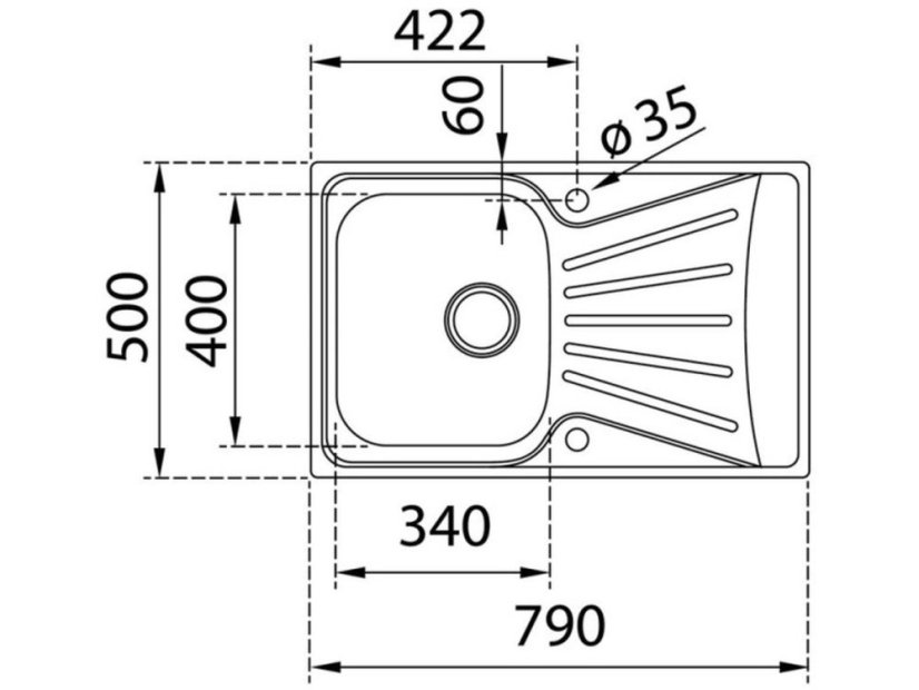 Nerezový drez Teka Starbright 45 E-XN 1B 1D - 7