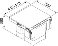 Výsuvný odpadkový koš Franke Garbo 45-2