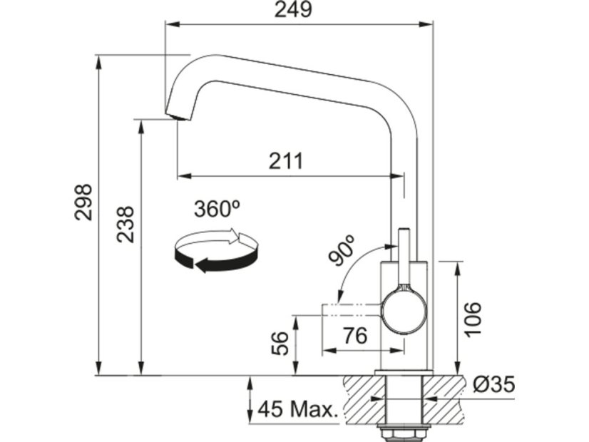 Dřezová baterie Franke FS 2847.901 LINA Matná černá