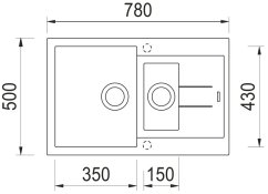 Granitový drez Sinks Amanda 780.1 Metalblack