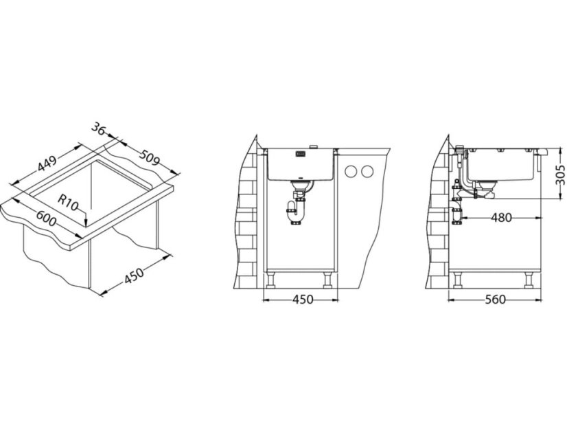 Nerezový drez Alveus PURE 20
