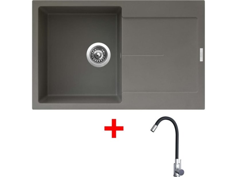 Sinks ULTIMA 790 Truffle + Elasta nerez/černá