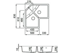 Granitový drez Elleci Unico Corner G51