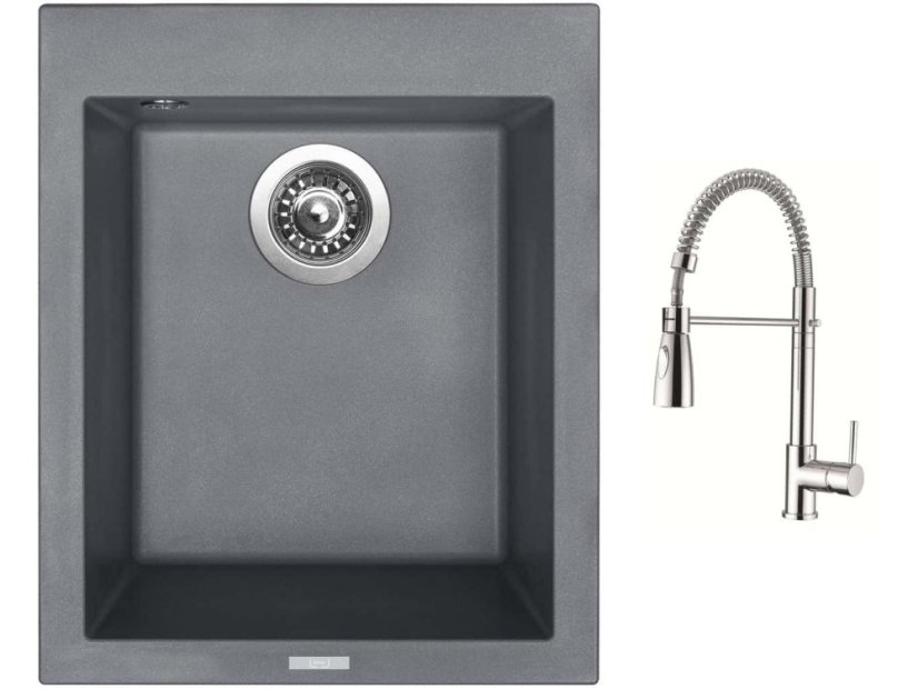 Set Sinks CUBE 410 Titanium + baterie Sinks MIX 35 PROF S chrom