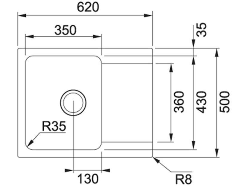 Tectonitový dřez Franke OID 611-62 Šedá
