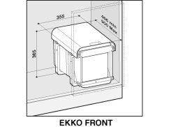 Odpadkový koš Sinks Ekko front 40 2x16l Odpadkový koš Sinks Ekko front 40 2x16l