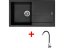 Set Sinks Amanda 860 Pureblack + Elasta nerez/černá