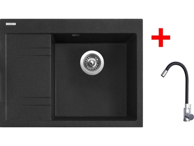 Sinks RIM 650 P Granblack + Elasta nerez/černá