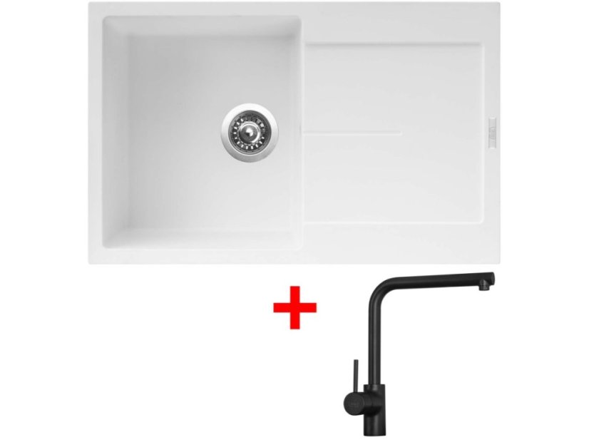 Sinks ULTIMA 790 Milk + Elka čierná matná