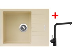 Sinks PERFECTO 650 Sahara + Elka černá matná Sinks PERFECTO 650 Sahara + Elka černá matná