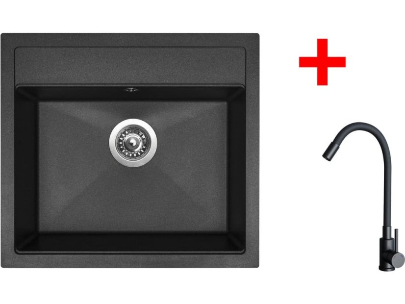 Set Sinks Solo 560 Granblack + Elasta čierná matná
