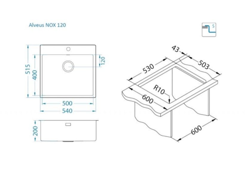 Nerezový dřez Alveus Nox 120 FS BRS - 6