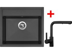 Sinks SOLO 560 Pureblack + ENIGMA S Čierná matná