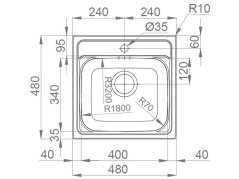 Nerezový drez Sinks Manaus 480 V 0,7mm matný