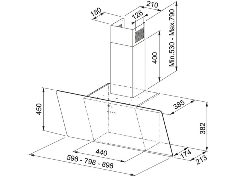 Komínová digestoř Franke FPJ 615 V BK A Černé sklo