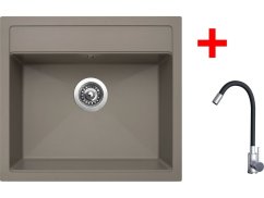 Set Sinks Solo 560 Truffle + Elasta nerez/čierná