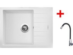 Sinks PERFECTO 650 Milk + ELASTA nerez/černá
