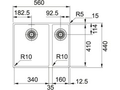 Tectonitový drez Franke SID 160/2 Šedá
