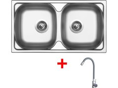 Sinks OKIO 780 DUO + ELASTA nerez/sivá