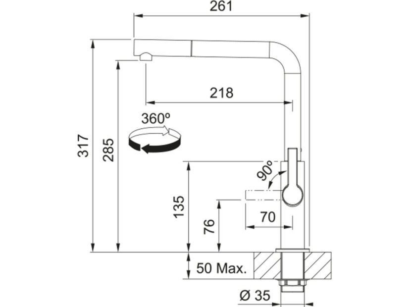 Kuchyňská batéria Franke FS 2842.901 MARIS SLIM Matná čierna