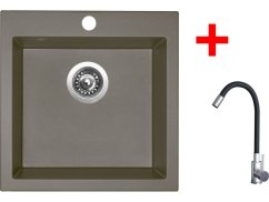 Sinks VIVA 455 Truffle + Elasta nerez/černá