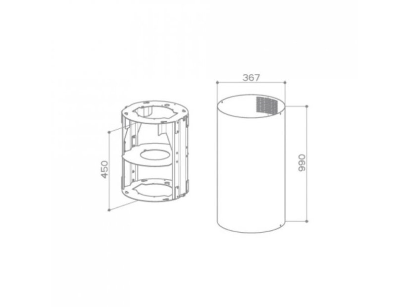 Prodloužený komín X s konstrukcí