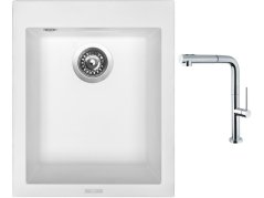 Set Sinks CUBE 410 Milk + batéria Sinks SLIM S2 kartáčovaná