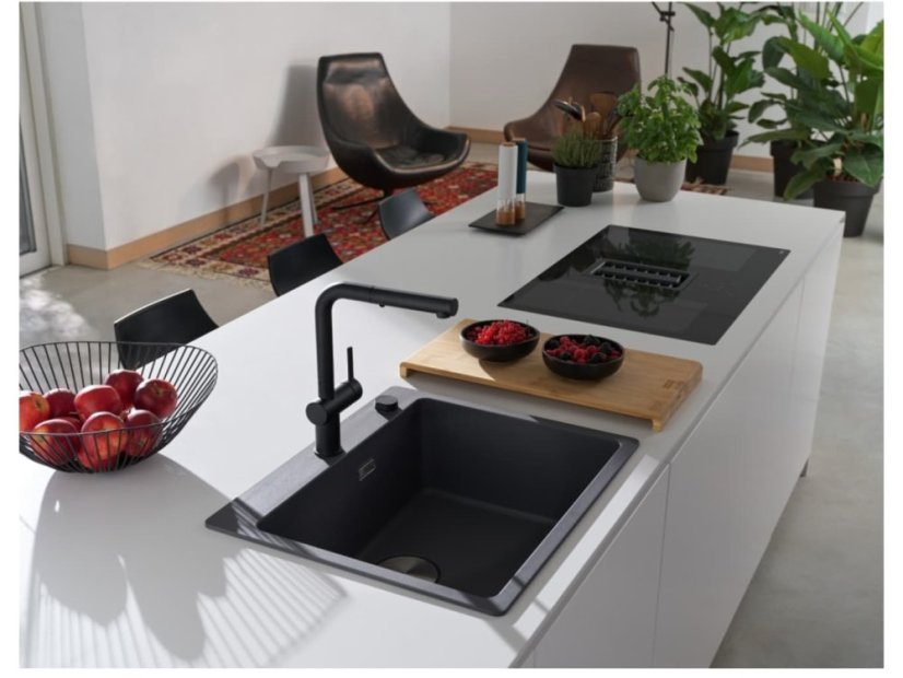 Indukční deska s odsavačem Franke FMA 839 HI Černé sklo