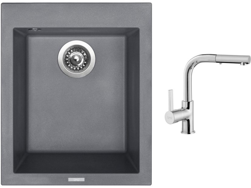 Set Sinks CUBE 410 Titanium + batéria Sinks ENIGMA S chróm