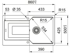 Granitový dřez Franke UBG 611-86 Šedý kámen